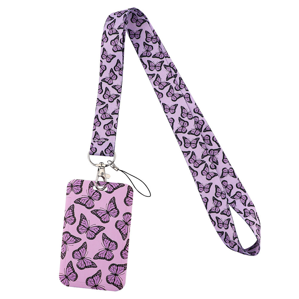 Wholesale Butterfly Mobile Phone Strap Meal Card Bus Access Card Work Stationery Mobile Phone Hard Card Case